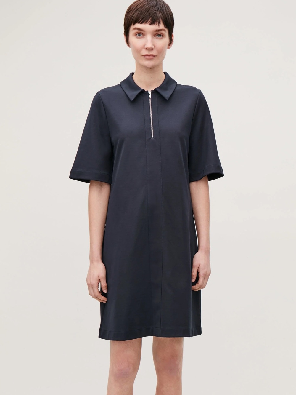 COS Sz M Navy Polo Minimalist Dress